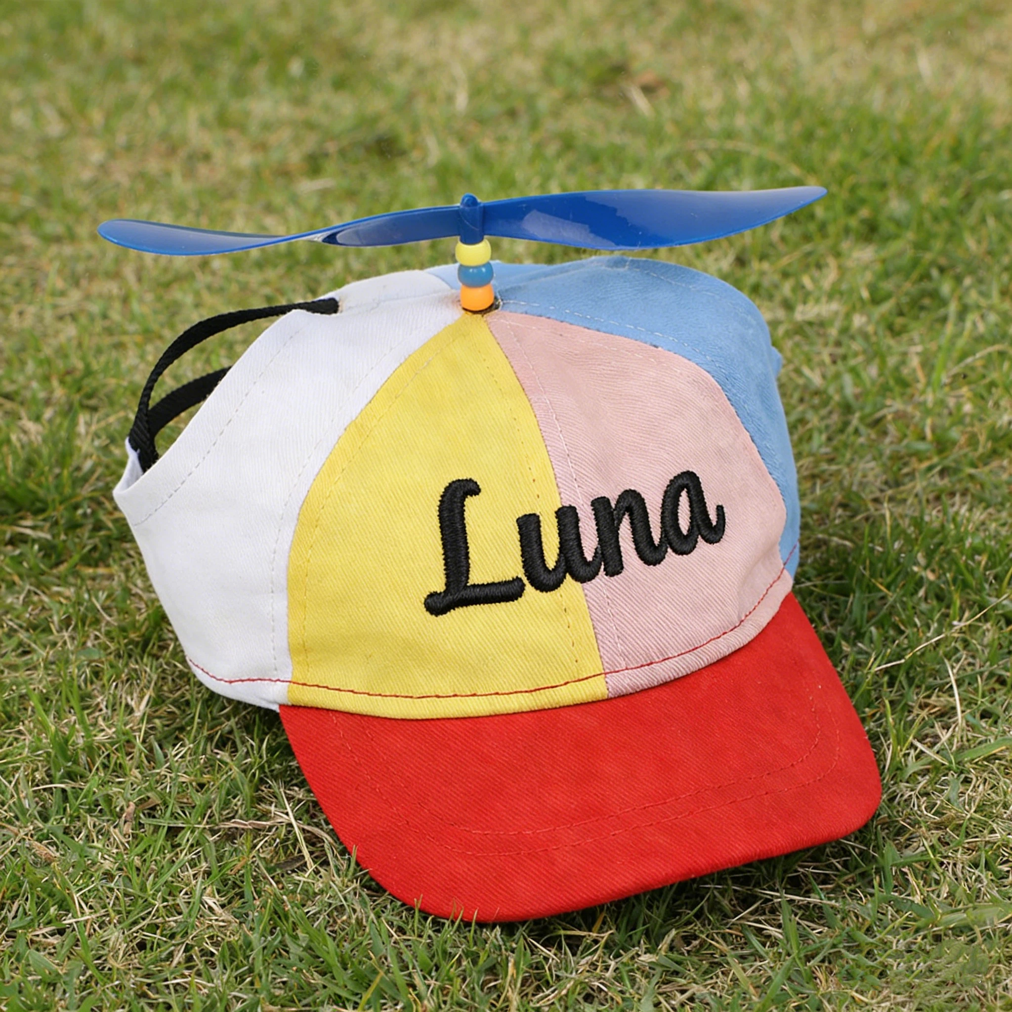 Personalized Embroidered Name Propeller Helicopter Pet Hats | inHat03