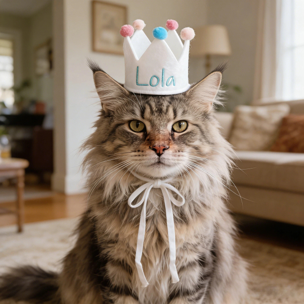Personalized Embroidered Pet Birthday Crown | inAccs15