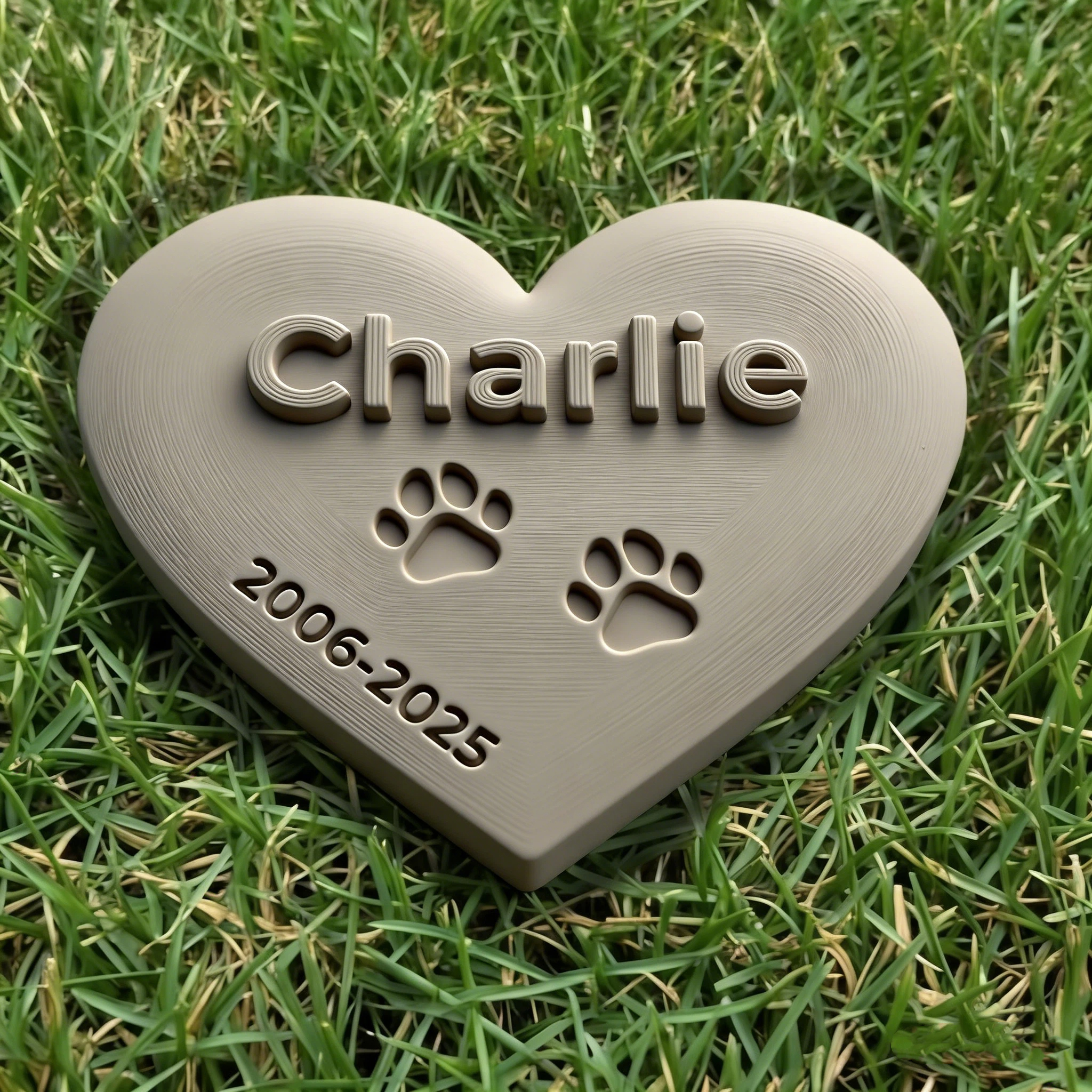 Personalized 3D Print Pet Memorial Heart Keepsake | inAccs25