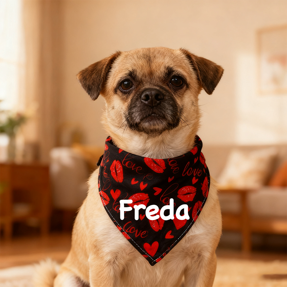 Personalized Romantic Valentine's Day Pet Bandana | KKPet388