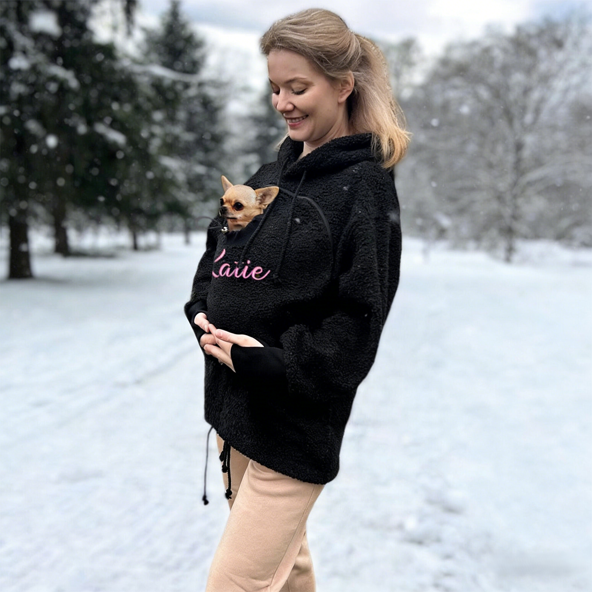 Personalized Embroidered Comfortable Pet Carrier Hoodie | KKCloth338