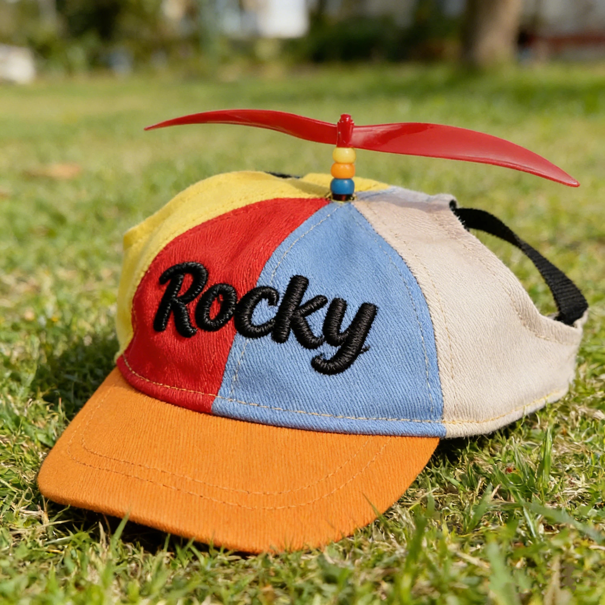 Personalized Embroidered Name Propeller Helicopter Pet Hats | inHat03