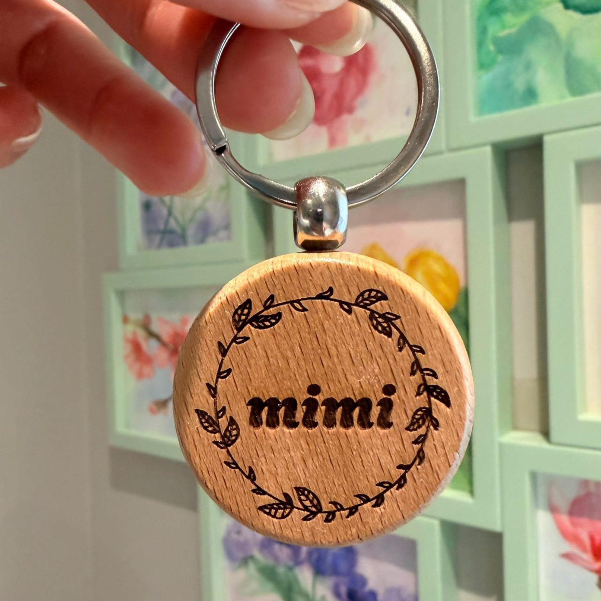 Personalized Pet Portrait Wood Keychain | inAccs52