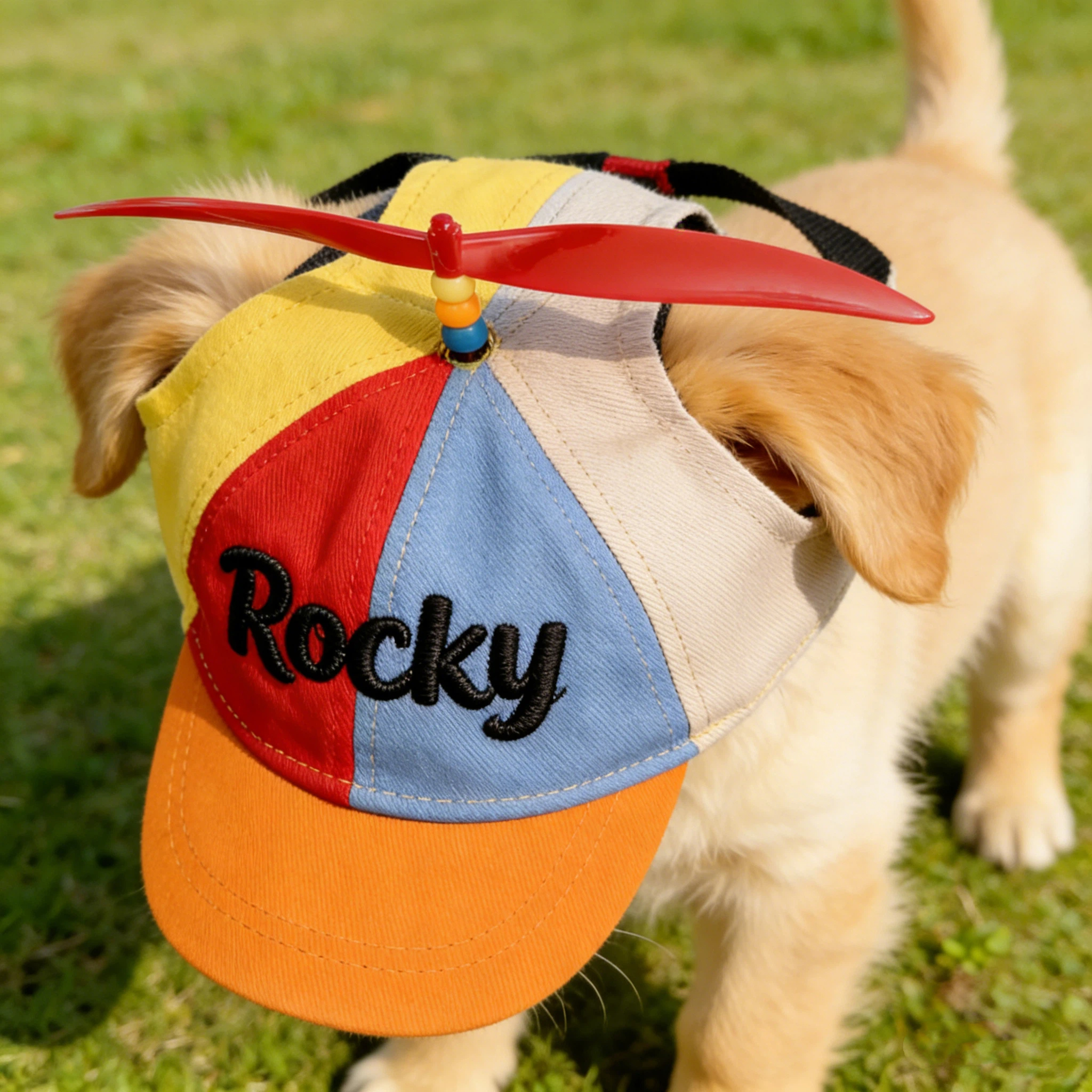 Personalized Embroidered Name Propeller Helicopter Pet Hats | inHat03
