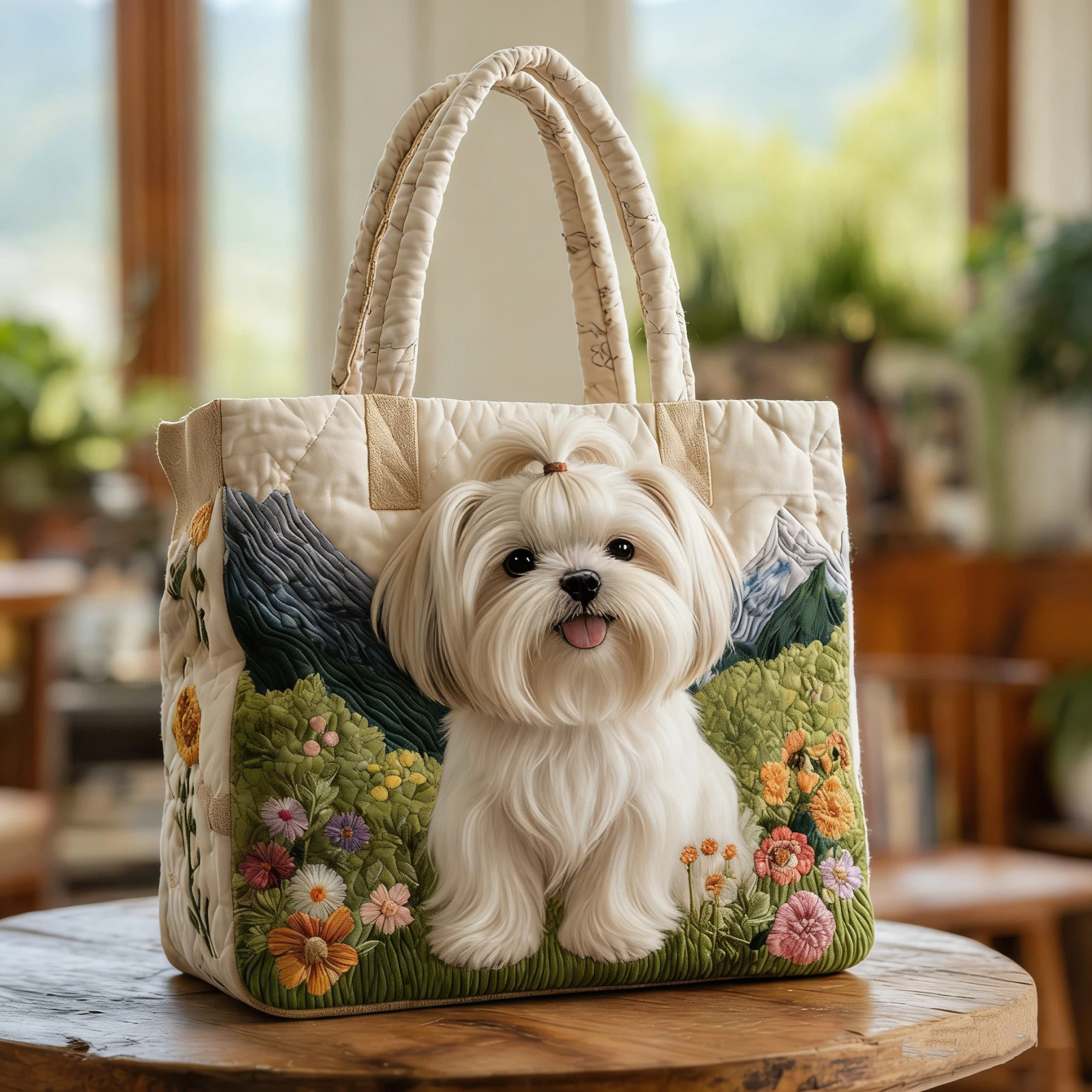 Vintage Timeless Maltese Quilted Tote Bag | inBag20