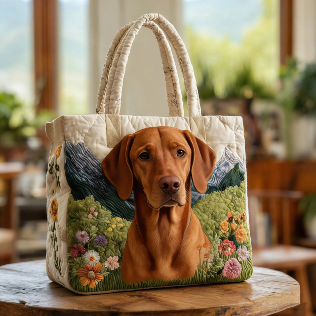 Vintage Timeless Vizsla Quilted Tote Bag | inBag27
