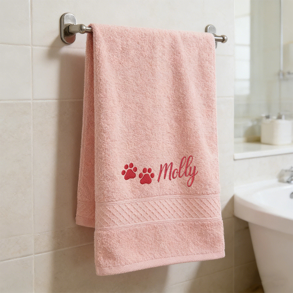 Personalized Embroidered Name Pet Bath Towel | inBlanket01