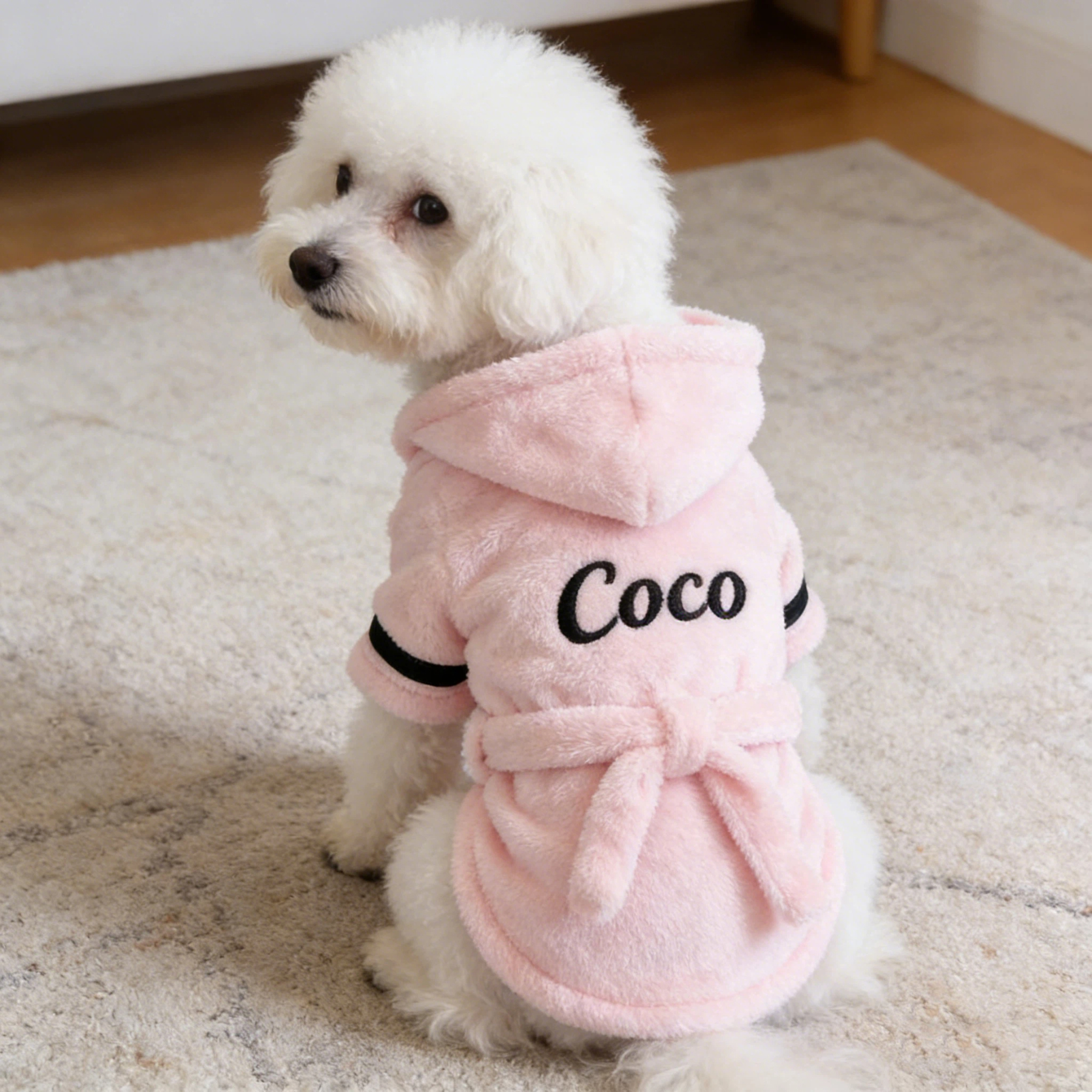 Personalized Embroidered Name Pet Bathrobe | inCloth23