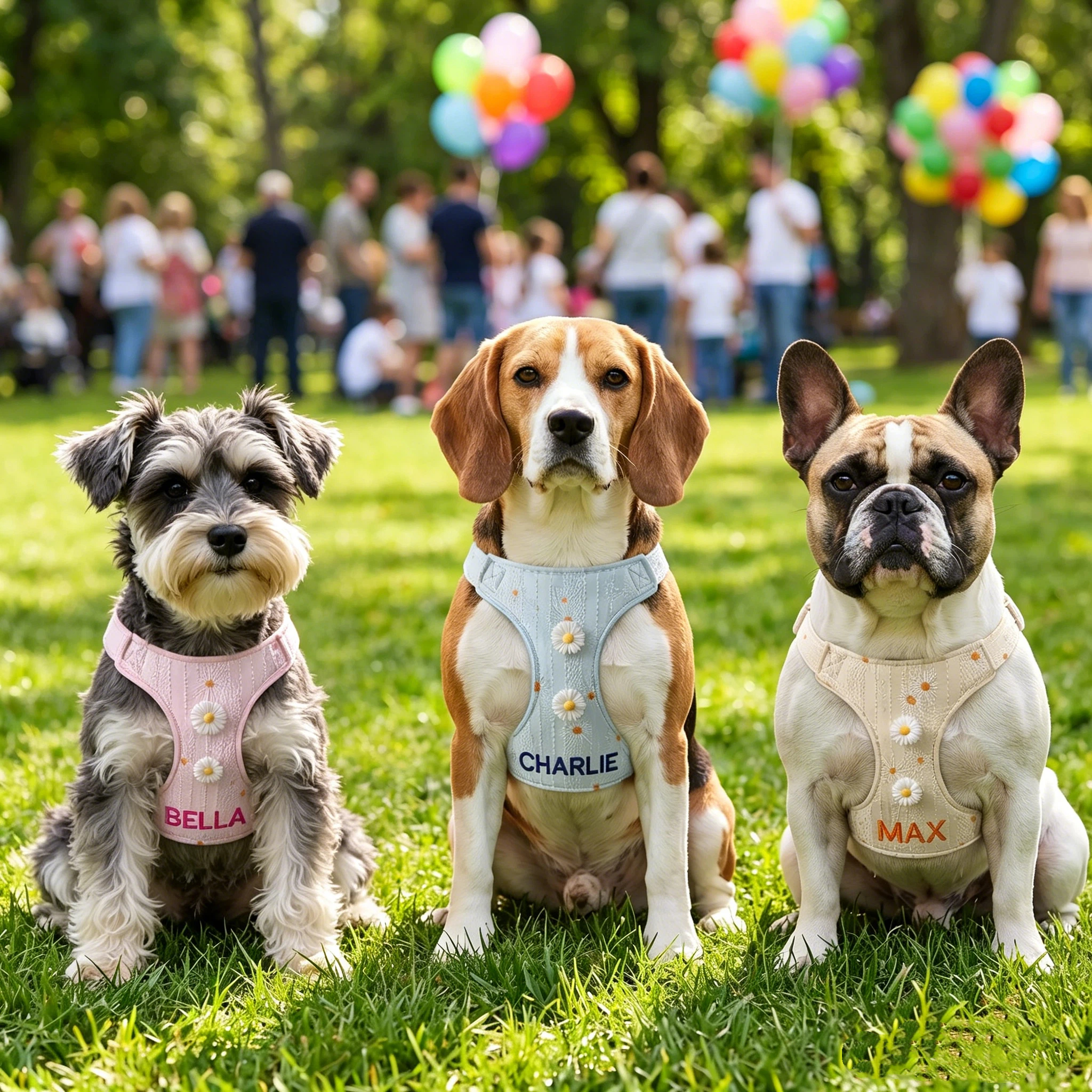 Personalized Engraved Name Daisy Pet Harness With Leash | inAccs53