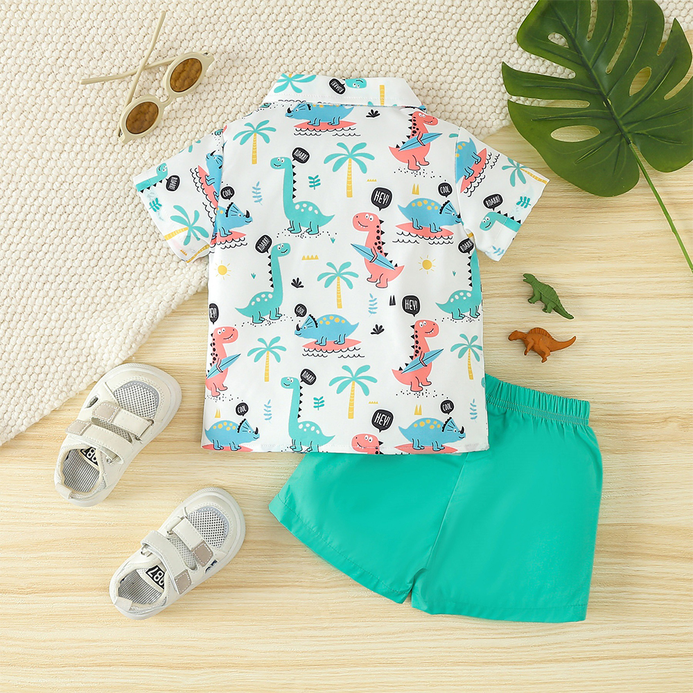 Personalized Boys Lovely Dinosaur Shirt and Shorts Set | inSet59