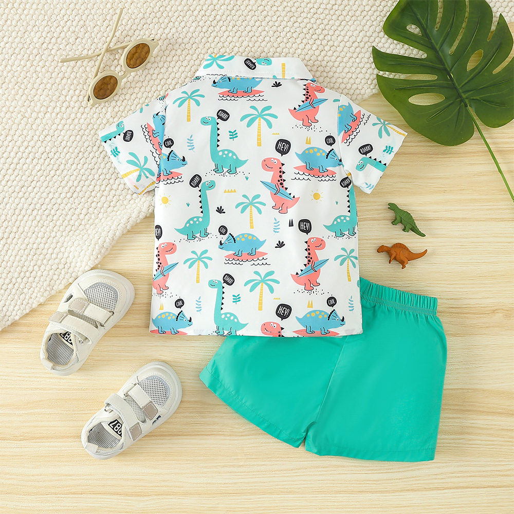 Personalized Boys Lovely Dinosaur Shirt and Shorts Set | inSet59