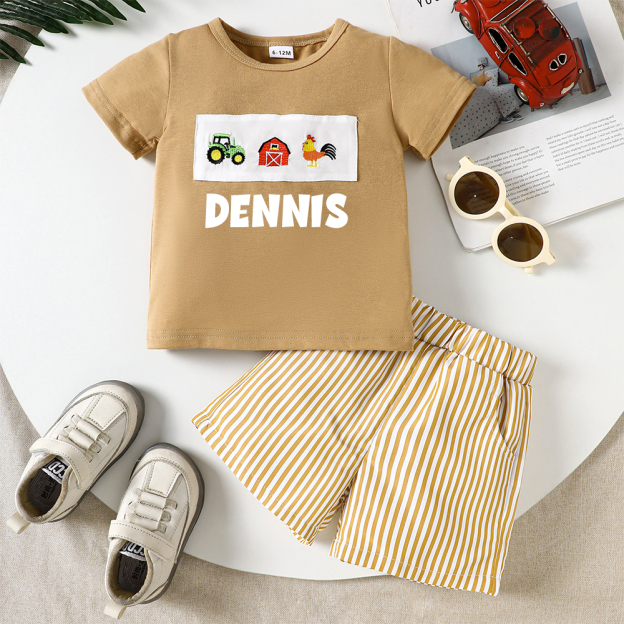 Personalized Boys Summer Vibe T-Shirt and Shorts Set | inSet49