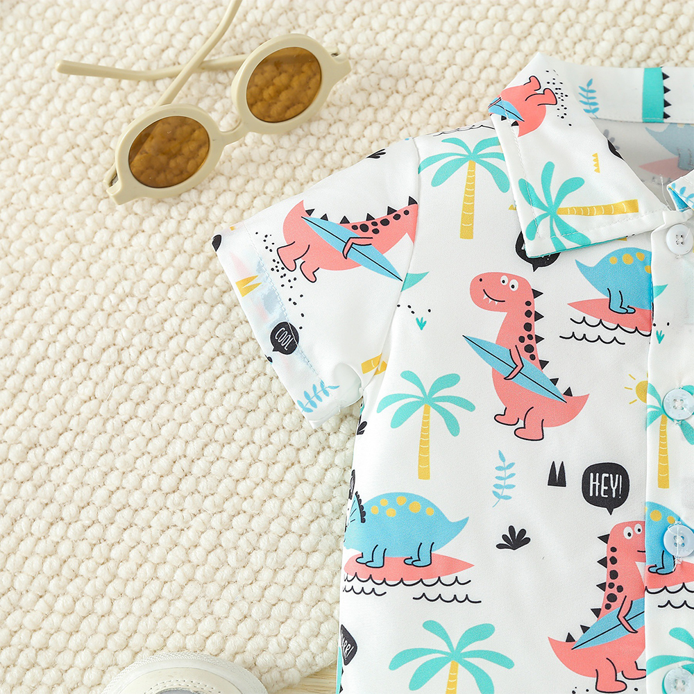 Personalized Boys Lovely Dinosaur Shirt and Shorts Set | inSet59