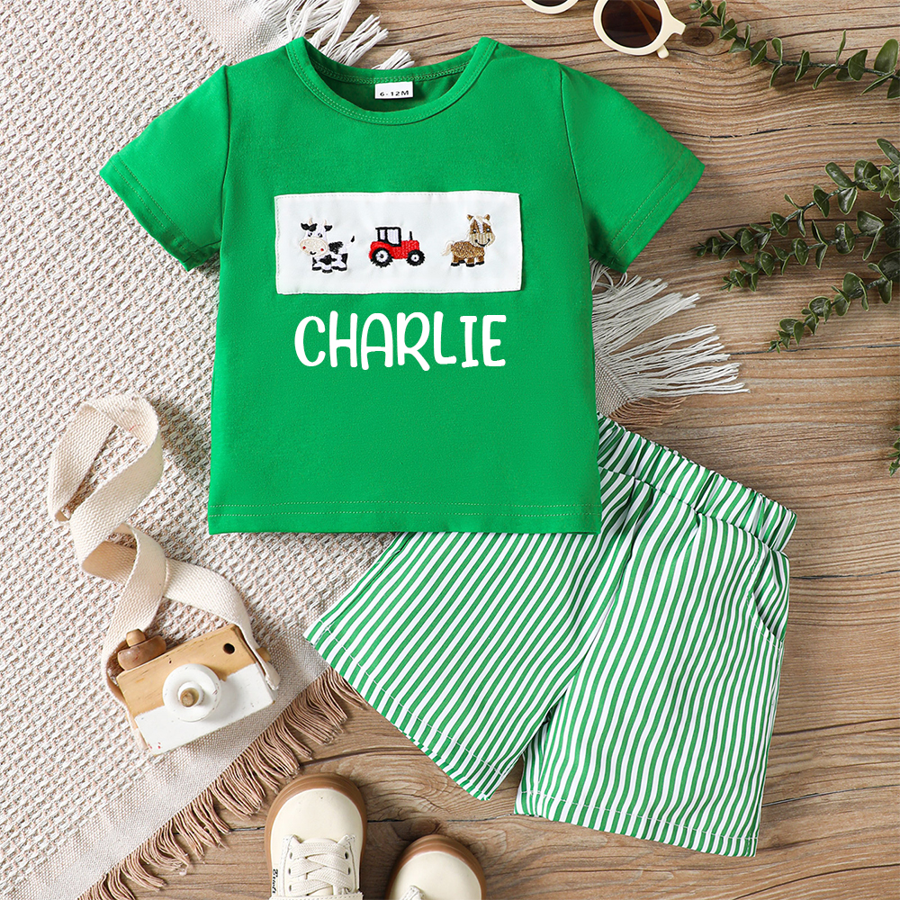 Personalized Boys Summer Vibe T-Shirt and Shorts Set | inSet49