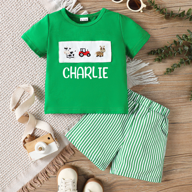 Personalized Boys Summer Vibe T-Shirt and Shorts Set | inSet49