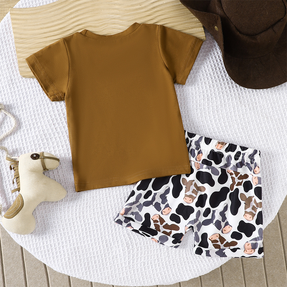 Personalized Kid Western Cowboy T-Shirt and Shorts Set | inSet61