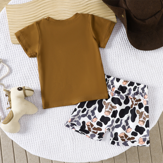 Personalized Kid Western Cowboy T-Shirt and Shorts Set | inSet61