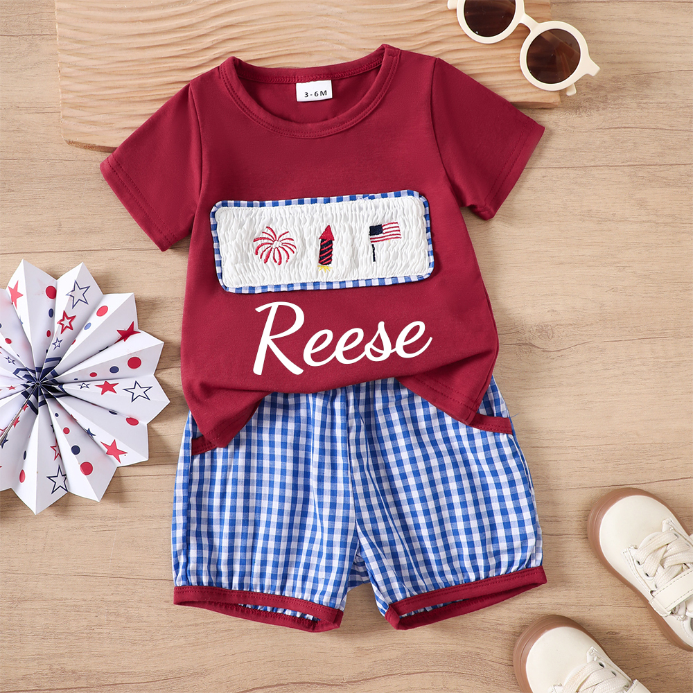 Personalized Kid The 4th Of July T-Shirt and Shorts Set | inSet57