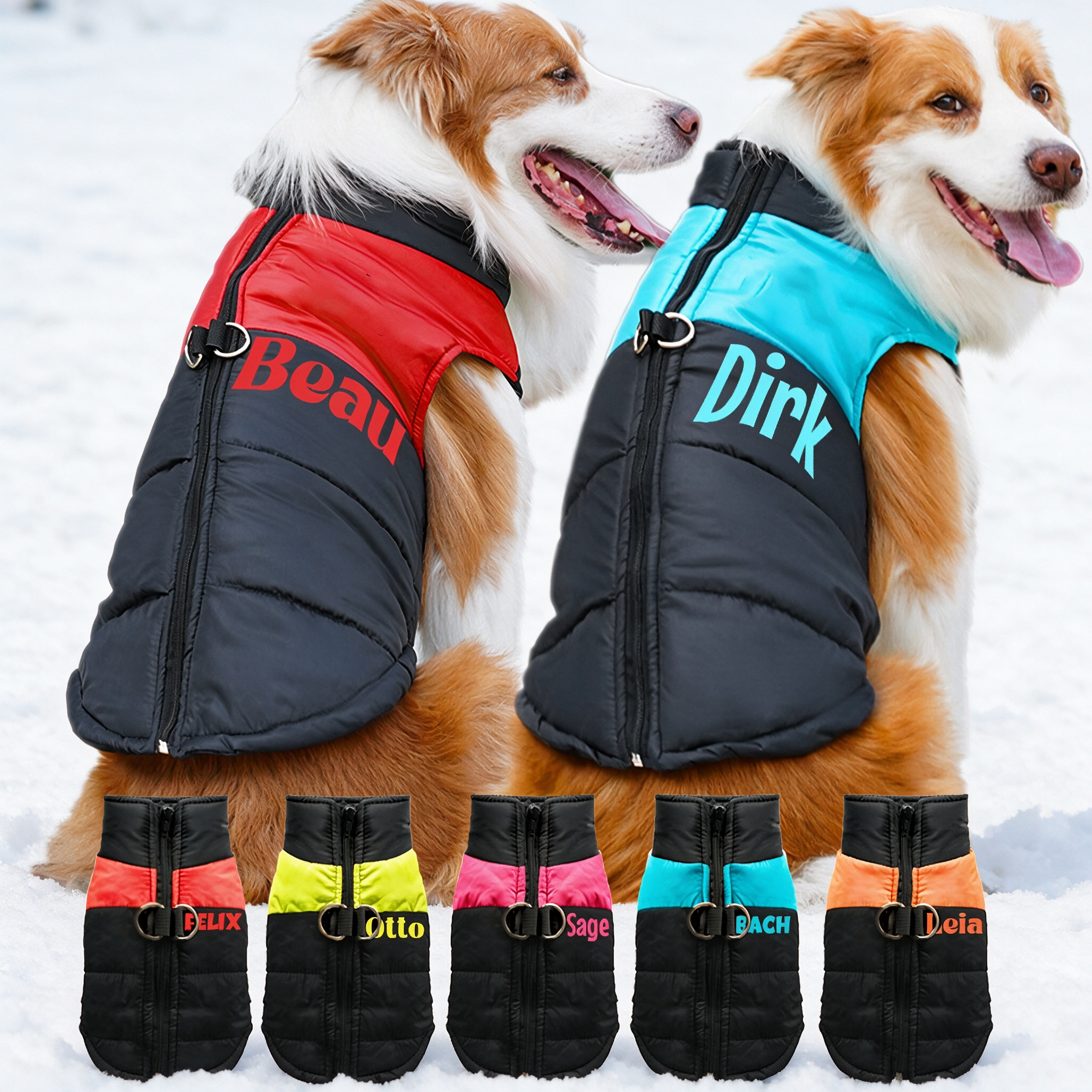 Personalized Pets Large Size Warm Puffer Vest | inPet16