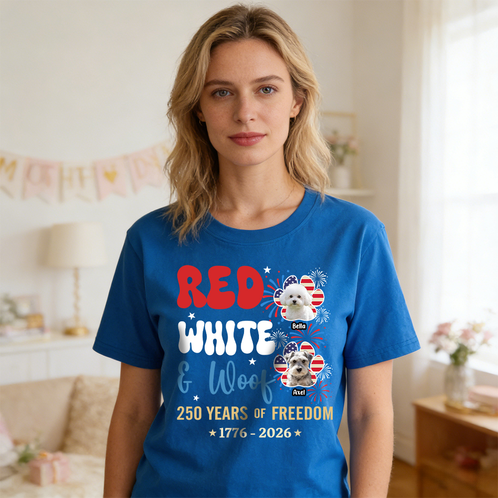Personalized Red White Woof Shirt For Pet Lovers | inCloth84