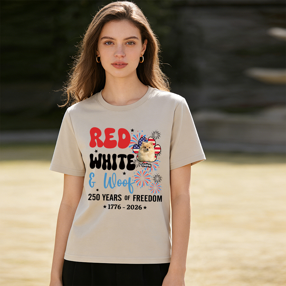 Personalized Red White Woof Shirt For Pet Lovers | inCloth84