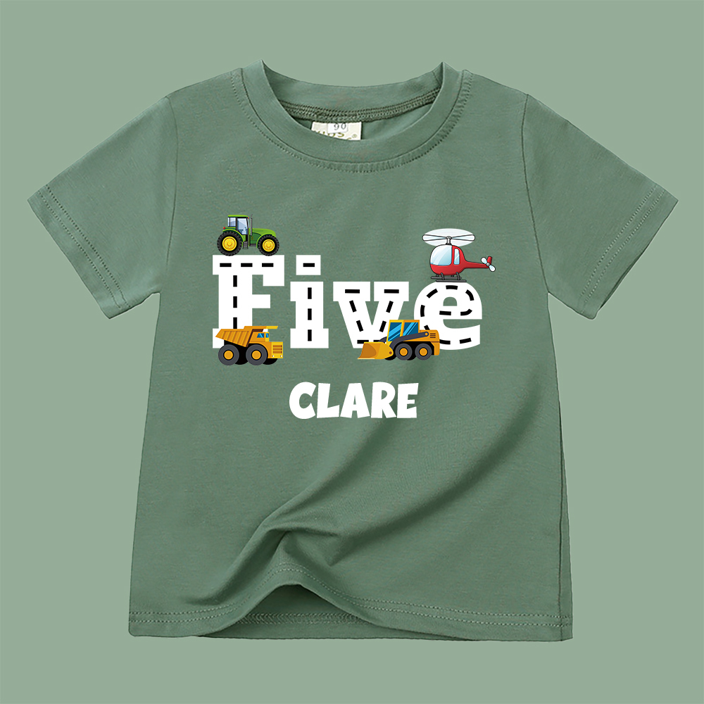 Personalized Kid Transportation Vehicle Party Birthday T-Shirt | inTee16