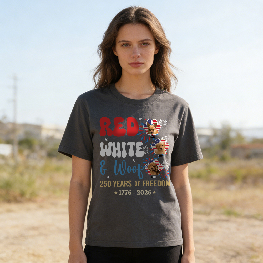 Personalized Red White Woof Shirt For Pet Lovers | inCloth84