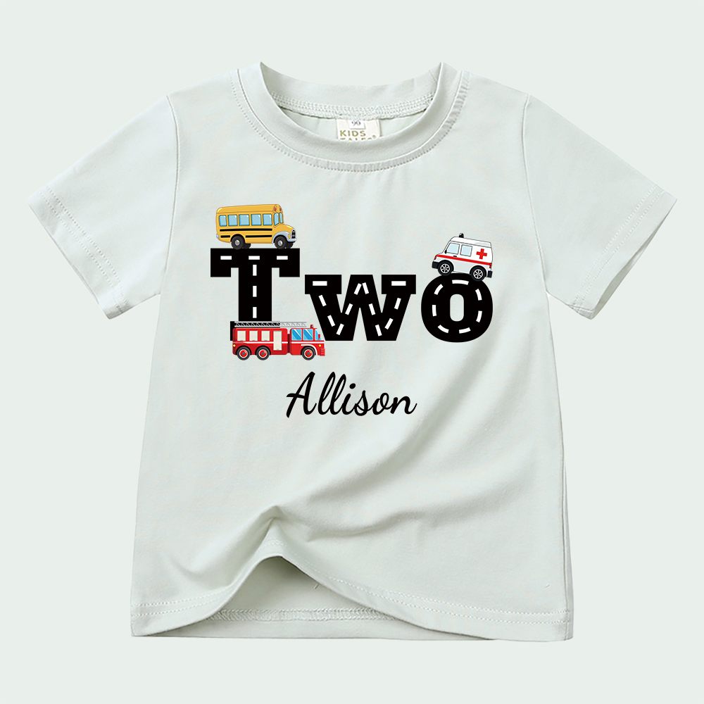 Personalized Kid Transportation Vehicle Party Birthday T-Shirt | inTee16