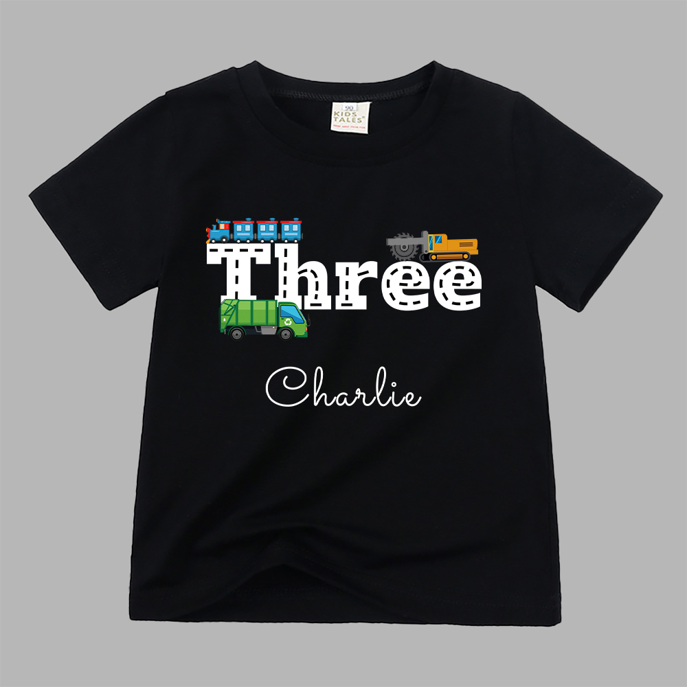 Personalized Kid Transportation Vehicle Party Birthday T-Shirt | inTee16