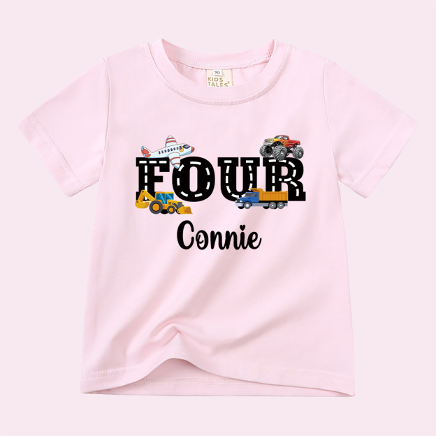 Personalized Kid Transportation Vehicle Party Birthday T-Shirt | inTee16