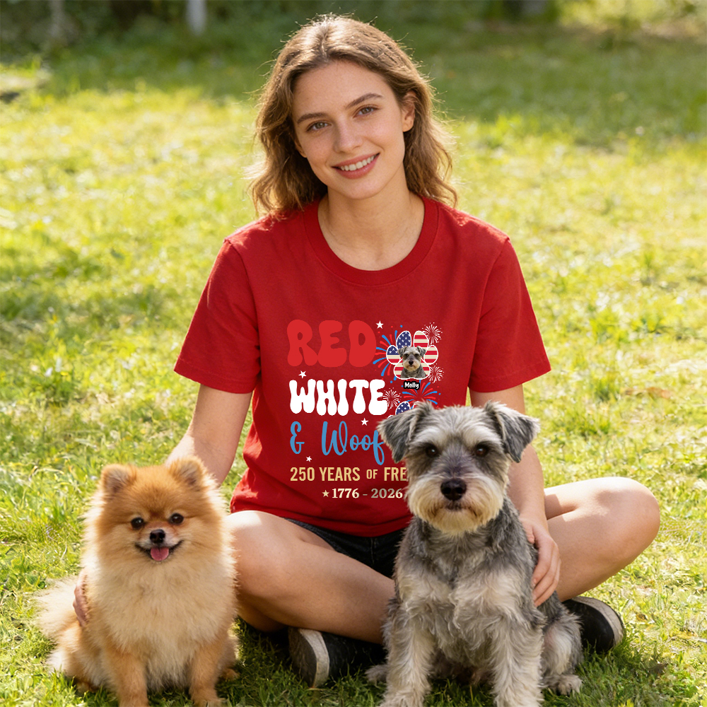 Personalized Red White Woof Shirt For Pet Lovers | inCloth84