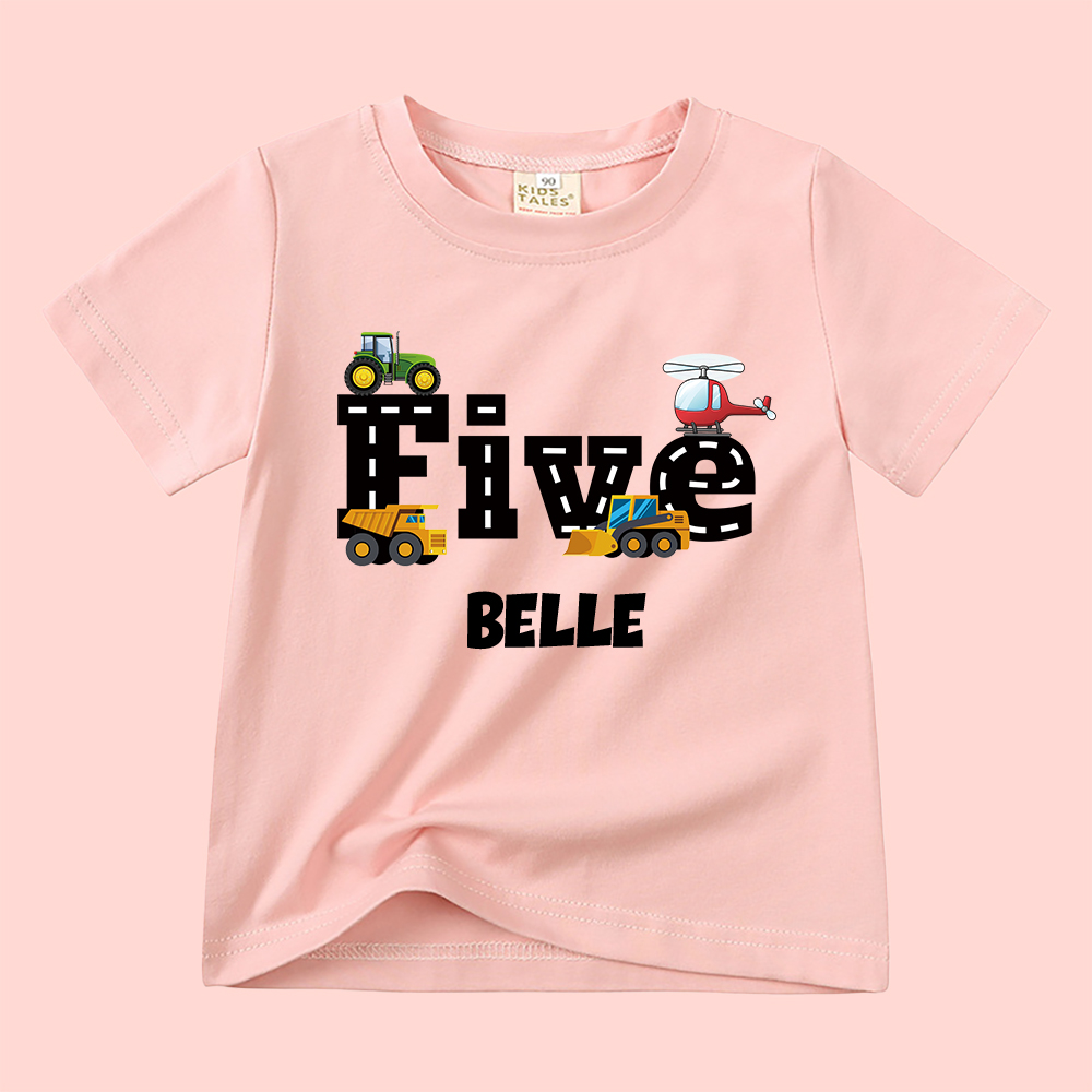 Personalized Kid Transportation Vehicle Party Birthday T-Shirt | inTee16