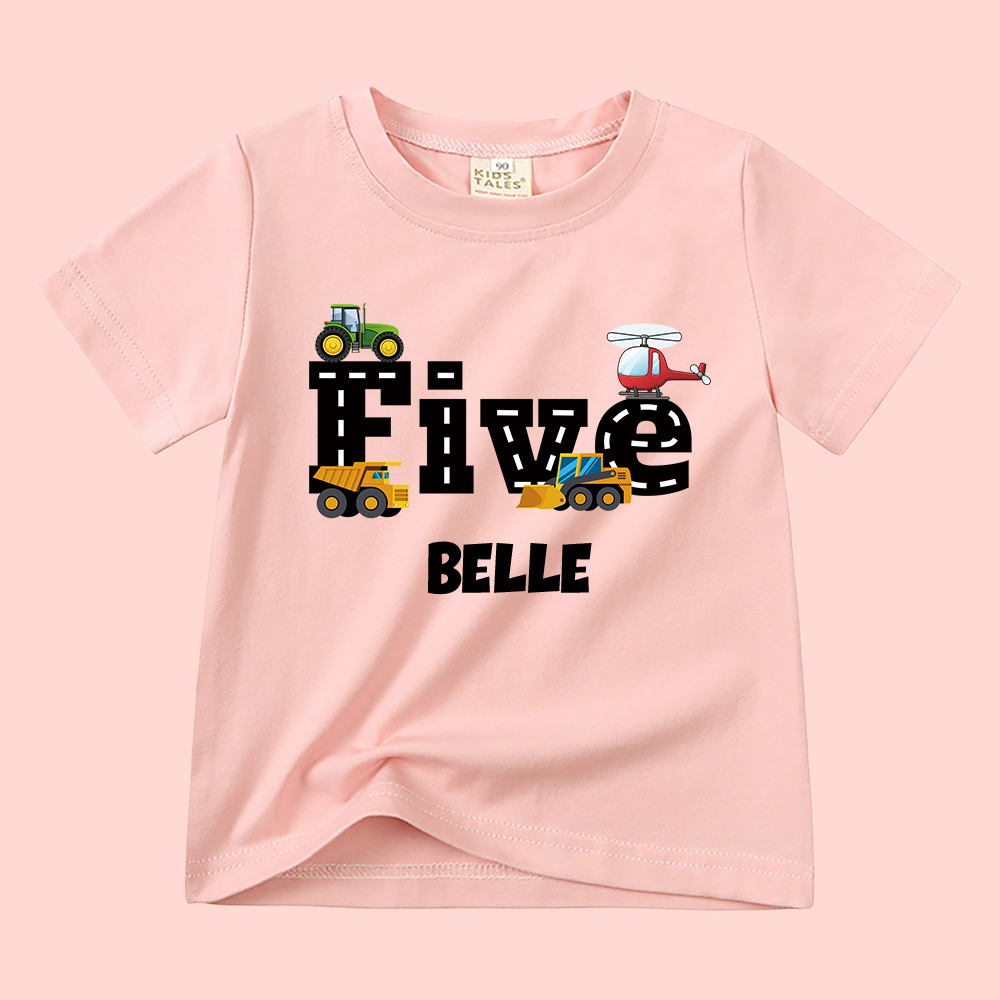 Personalized Kid Transportation Vehicle Party Birthday T-Shirt | inTee16