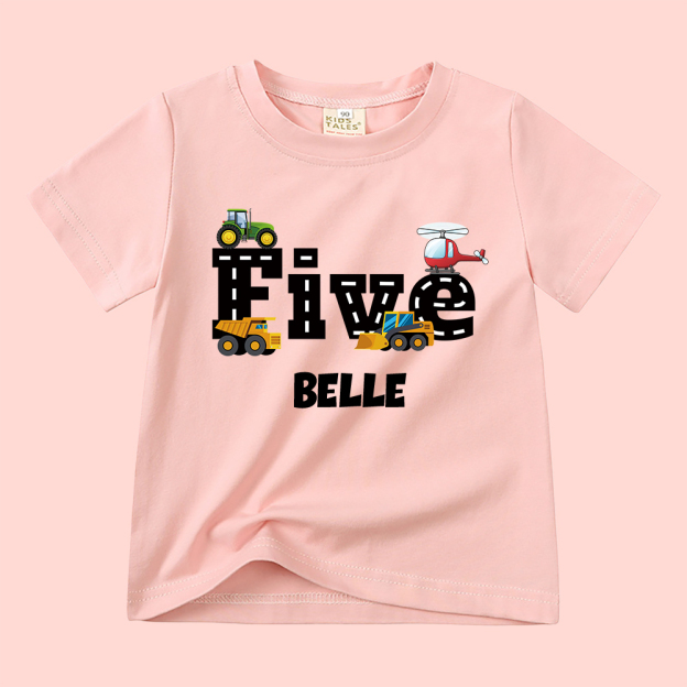 Personalized Kid Transportation Vehicle Party Birthday T-Shirt | inTee16