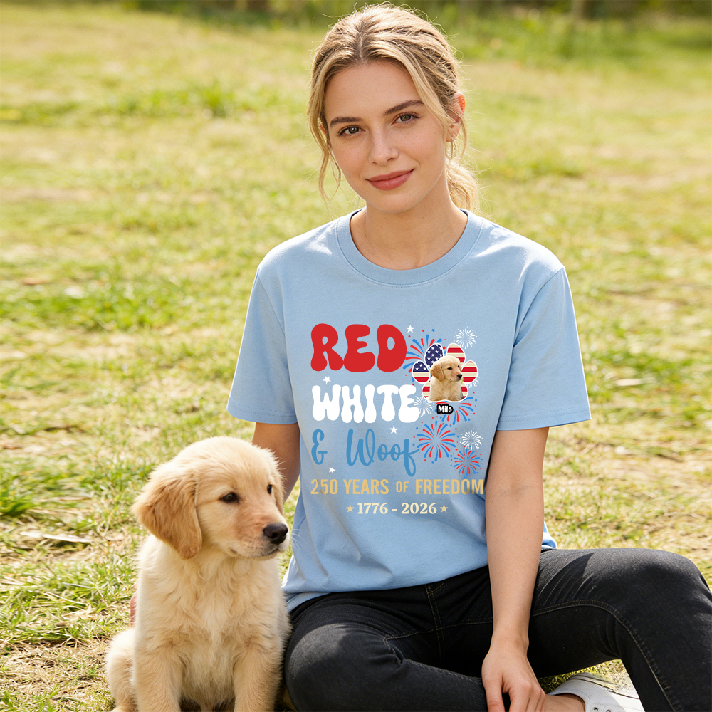 Personalized Red White Woof Shirt For Pet Lovers | inCloth84