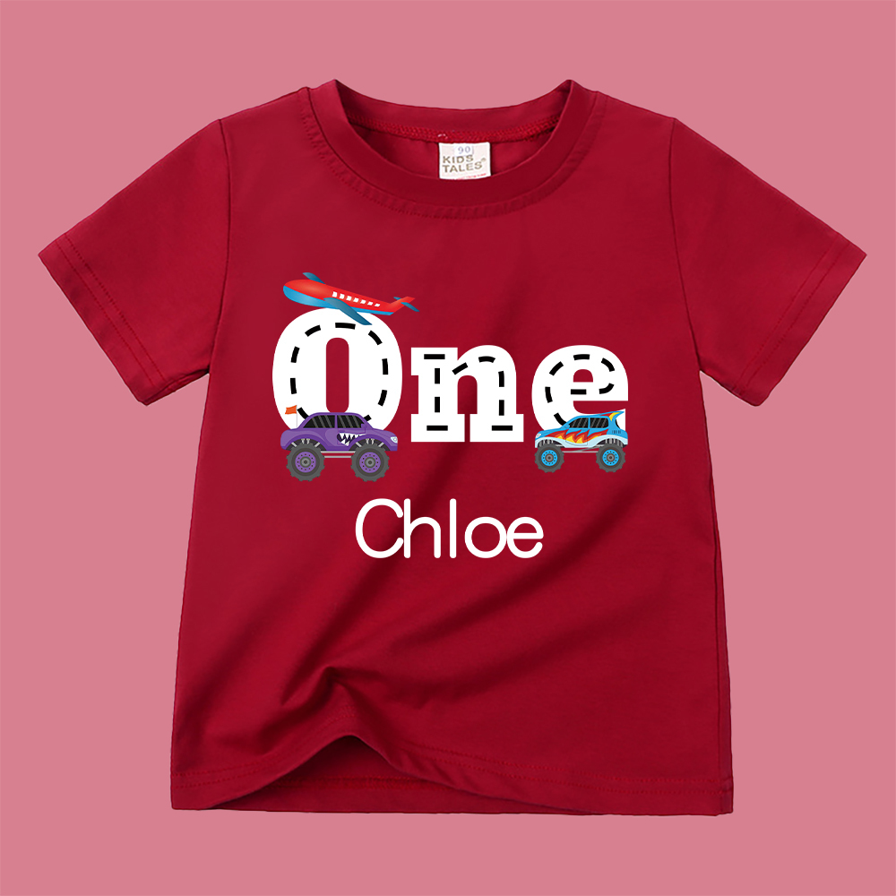 Personalized Kid Transportation Vehicle Party Birthday T-Shirt | inTee16