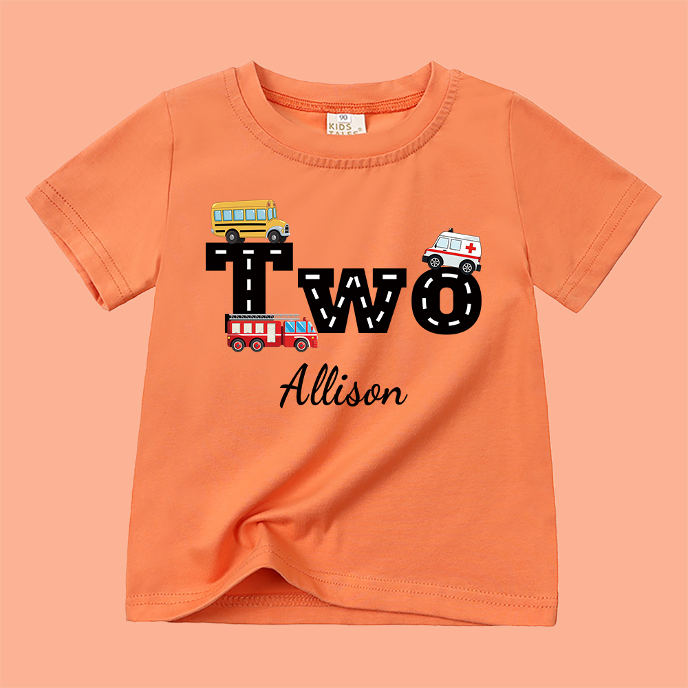 Personalized Kid Transportation Vehicle Party Birthday T-Shirt | inTee16