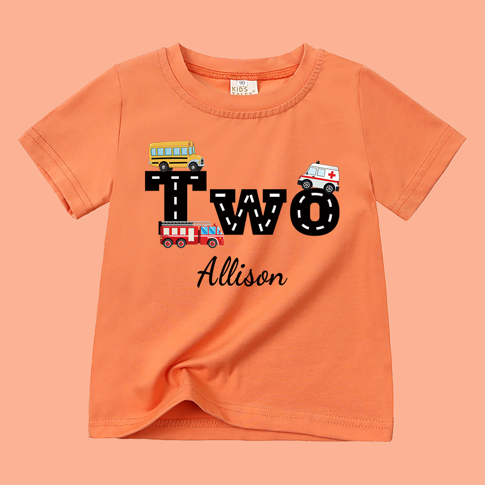 Personalized Kid Transportation Vehicle Party Birthday T-Shirt | inTee16