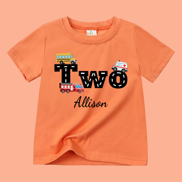 Personalized Kid Transportation Vehicle Party Birthday T-Shirt | inTee16