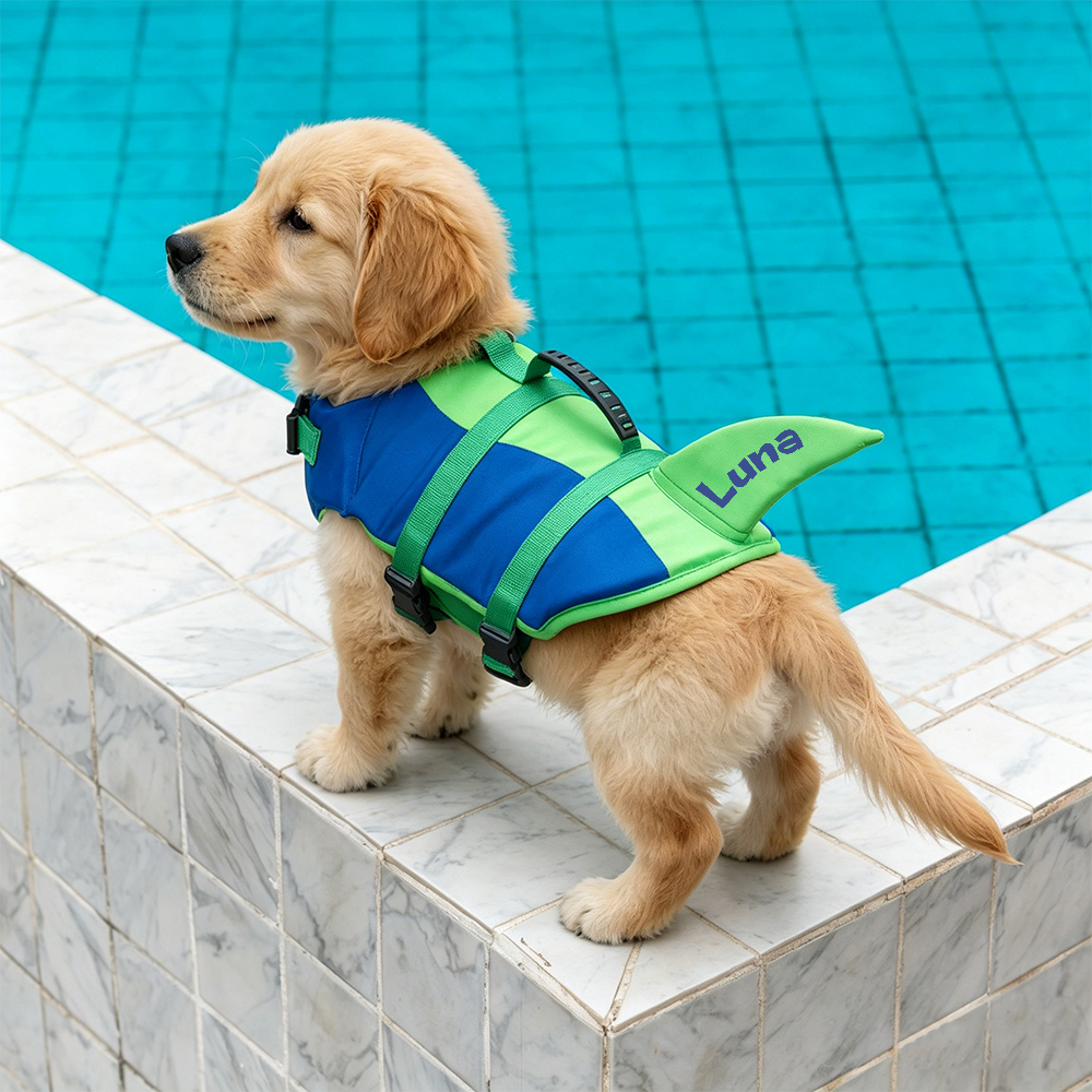 Personalized Name Summer Shark Pet Life Jacket | inCloth96