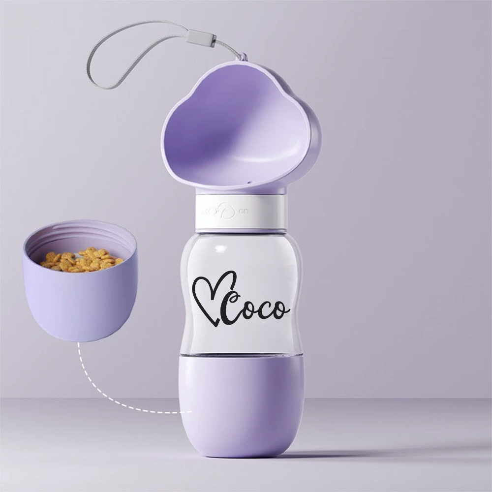 Personalized Pet Water Bottle With Food Container | inAccs55