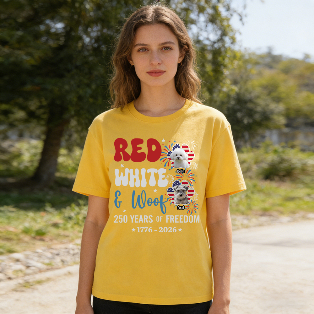 Personalized Red White Woof Shirt For Pet Lovers | inCloth84