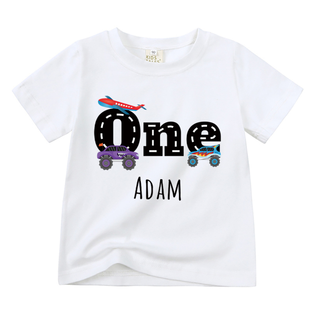 Personalized Kid Transportation Vehicle Party Birthday T-Shirt | inTee16