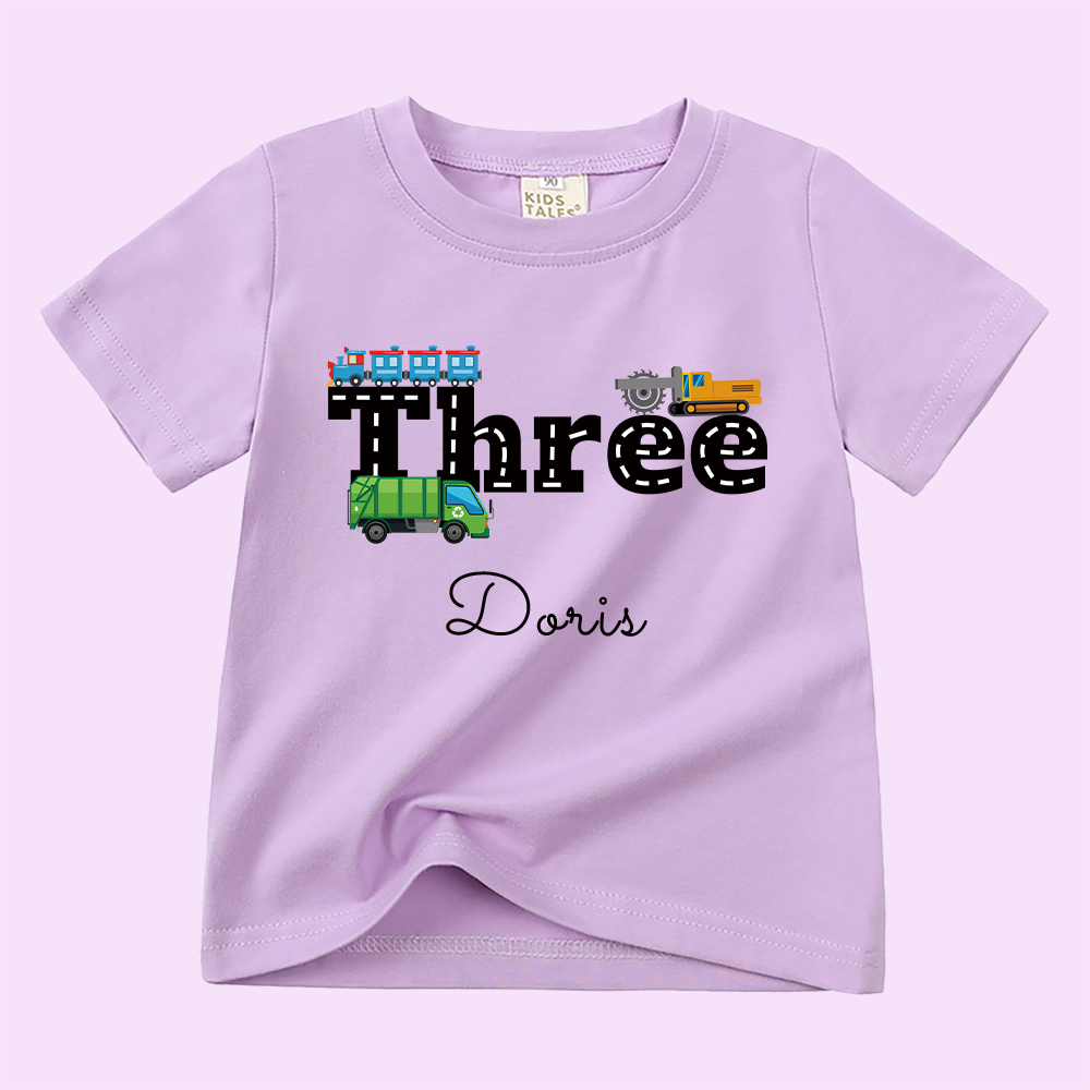 Personalized Kid Transportation Vehicle Party Birthday T-Shirt | inTee16