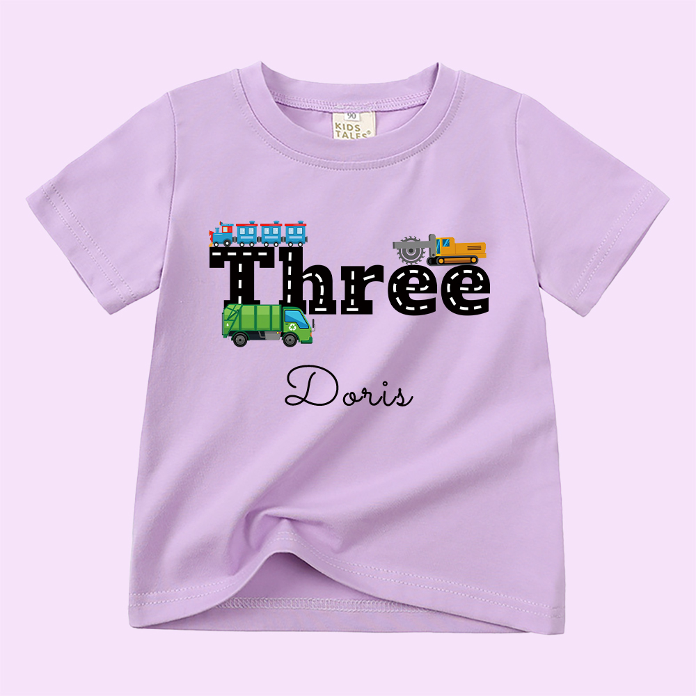 Personalized Kid Transportation Vehicle Party Birthday T-Shirt | inTee16