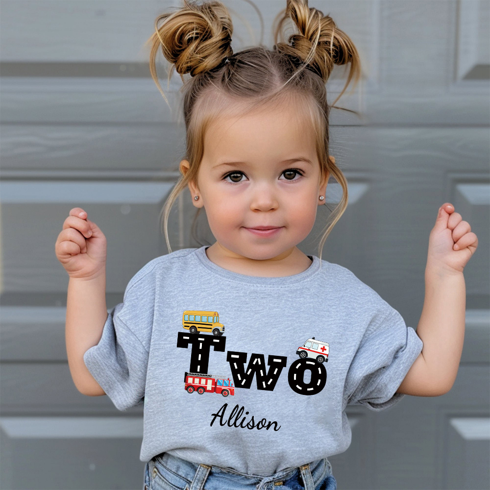 Personalized Kid Transportation Vehicle Party Birthday T-Shirt | inTee16