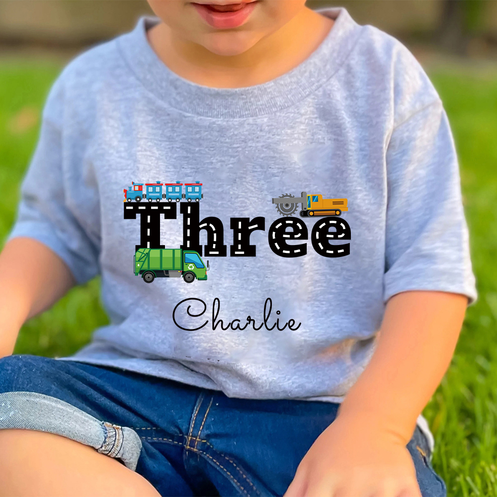 Personalized Kid Transportation Vehicle Party Birthday T-Shirt | inTee16