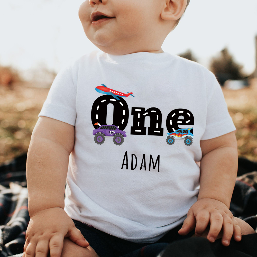 Personalized Kid Vehicle Party Birthday T-Shirt | inTee14