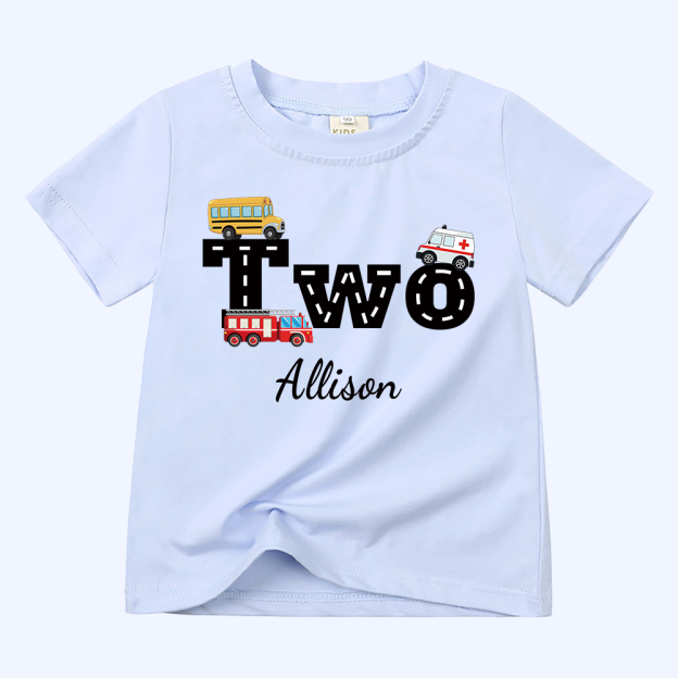 Personalized Kid Transportation Vehicle Party Birthday T-Shirt | inTee16