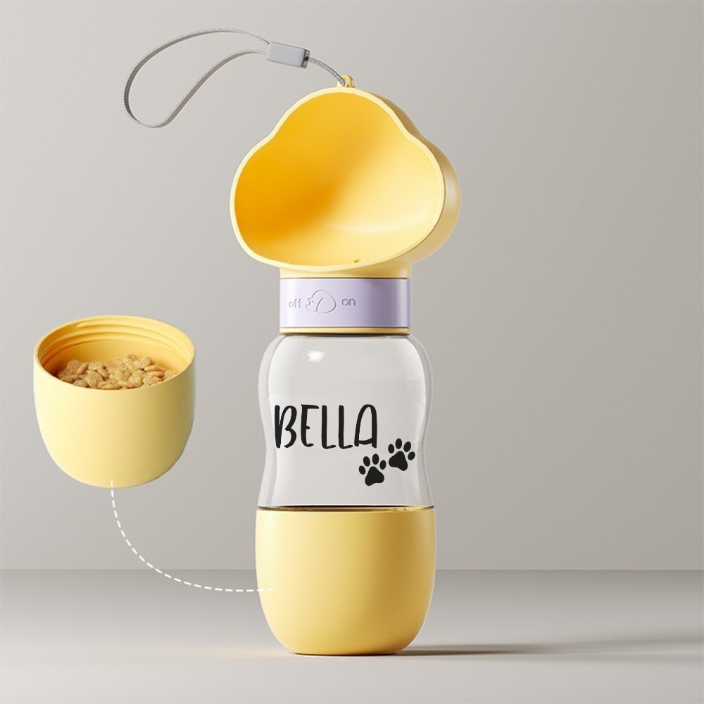 Personalized Pet Water Bottle With Food Container | inAccs55
